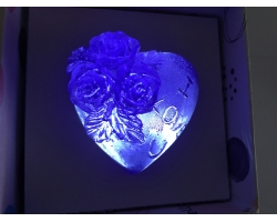 Xà bông glycerin trái tim hoa hồng  xanh 30 gam